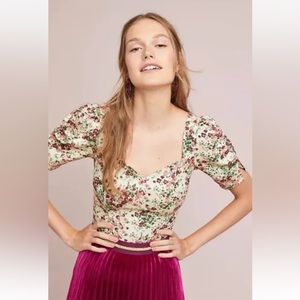 Maeve Alchemy Floral Tapestry Floral Puff Sleeve Blouse Anthropologie Size 12
